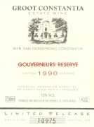 Groot Constantia_gouveneurs reserve 1990